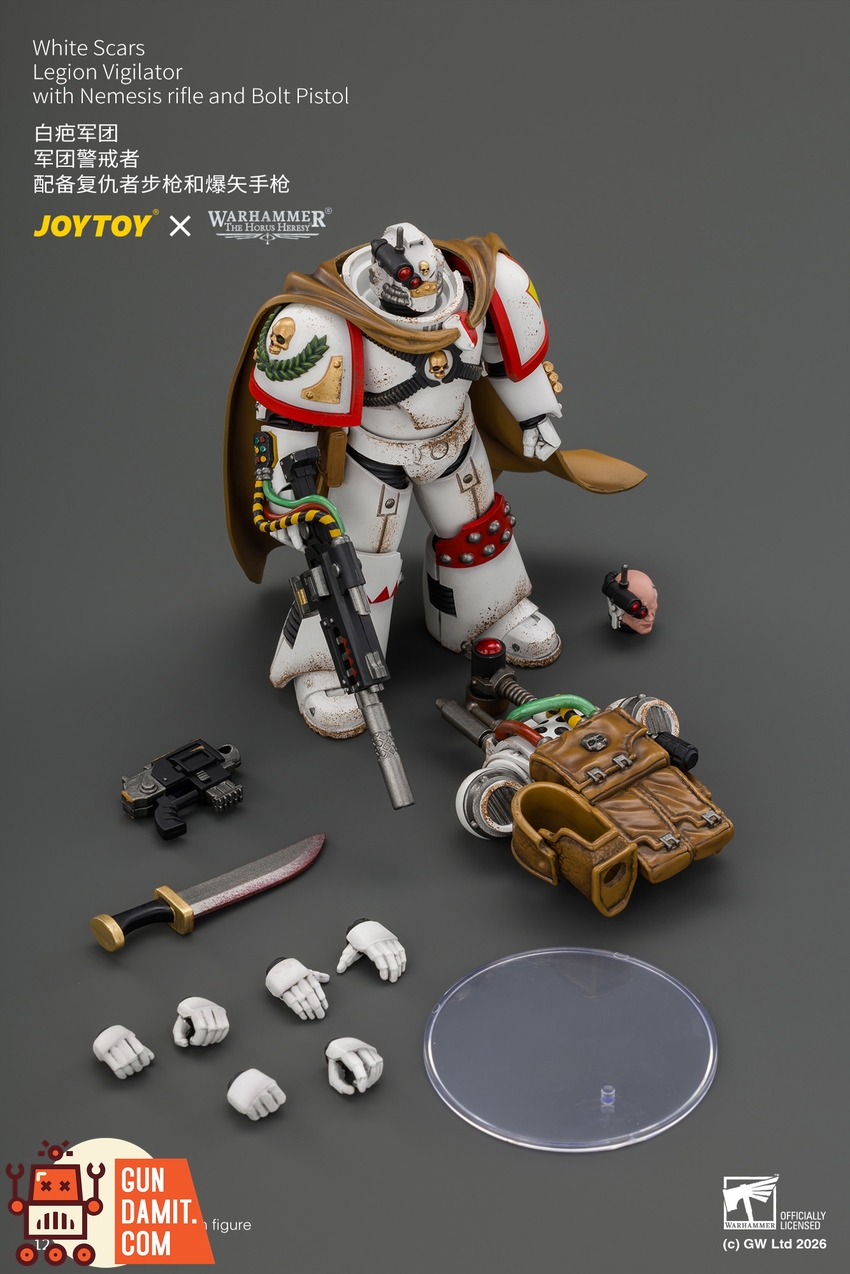 JoyToy JT04926 1/18 Warhammer The Horus Heresy White Scars Legion Vigilator with Nemesis rifle and Bolt Pistol - View 9 JoyToy JT04926 1/18 Warhammer The Horus Heresy White Scars Legion Vigilator with Nemesis rifle and Bolt Pistol - View 9