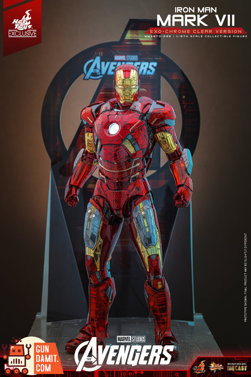 Hot Toys 1/6 MMS870D82 The Avengers Iron Man Mark VII Exo-Chrome Clear Version - View 16 Hot Toys 1/6 MMS870D82 The Avengers Iron Man Mark VII Exo-Chrome Clear Version - View 16
