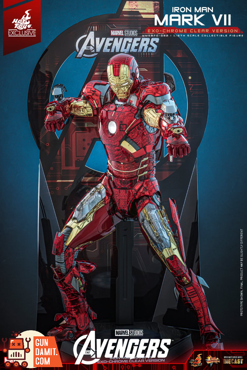 Hot Toys 1/6 MMS870D82 The Avengers Iron Man Mark VII Exo-Chrome Clear Version - View 17 Hot Toys 1/6 MMS870D82 The Avengers Iron Man Mark VII Exo-Chrome Clear Version - View 17