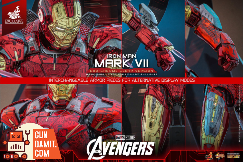 Hot Toys 1/6 MMS870D82 The Avengers Iron Man Mark VII Exo-Chrome Clear Version - View 18 Hot Toys 1/6 MMS870D82 The Avengers Iron Man Mark VII Exo-Chrome Clear Version - View 18