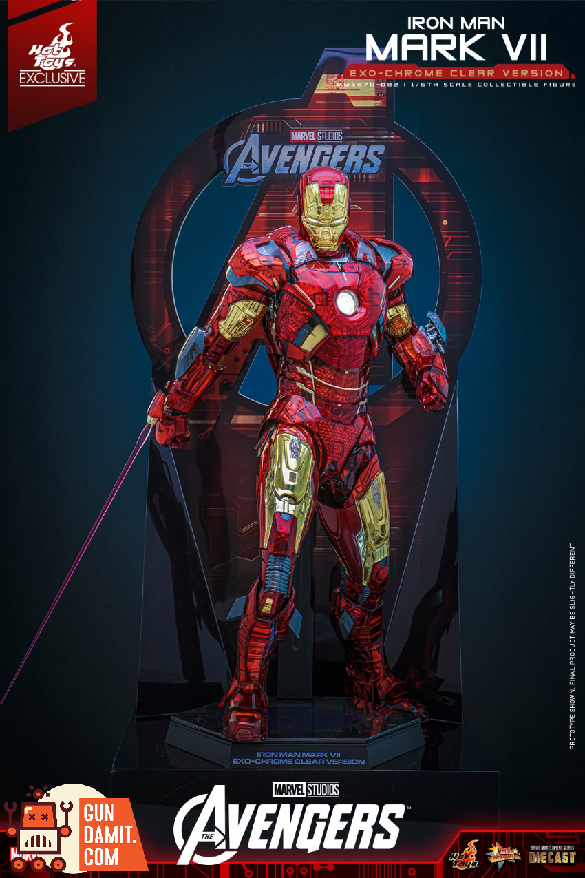 Hot Toys 1/6 MMS870D82 The Avengers Iron Man Mark VII Exo-Chrome Clear Version - View 9 Hot Toys 1/6 MMS870D82 The Avengers Iron Man Mark VII Exo-Chrome Clear Version - View 9