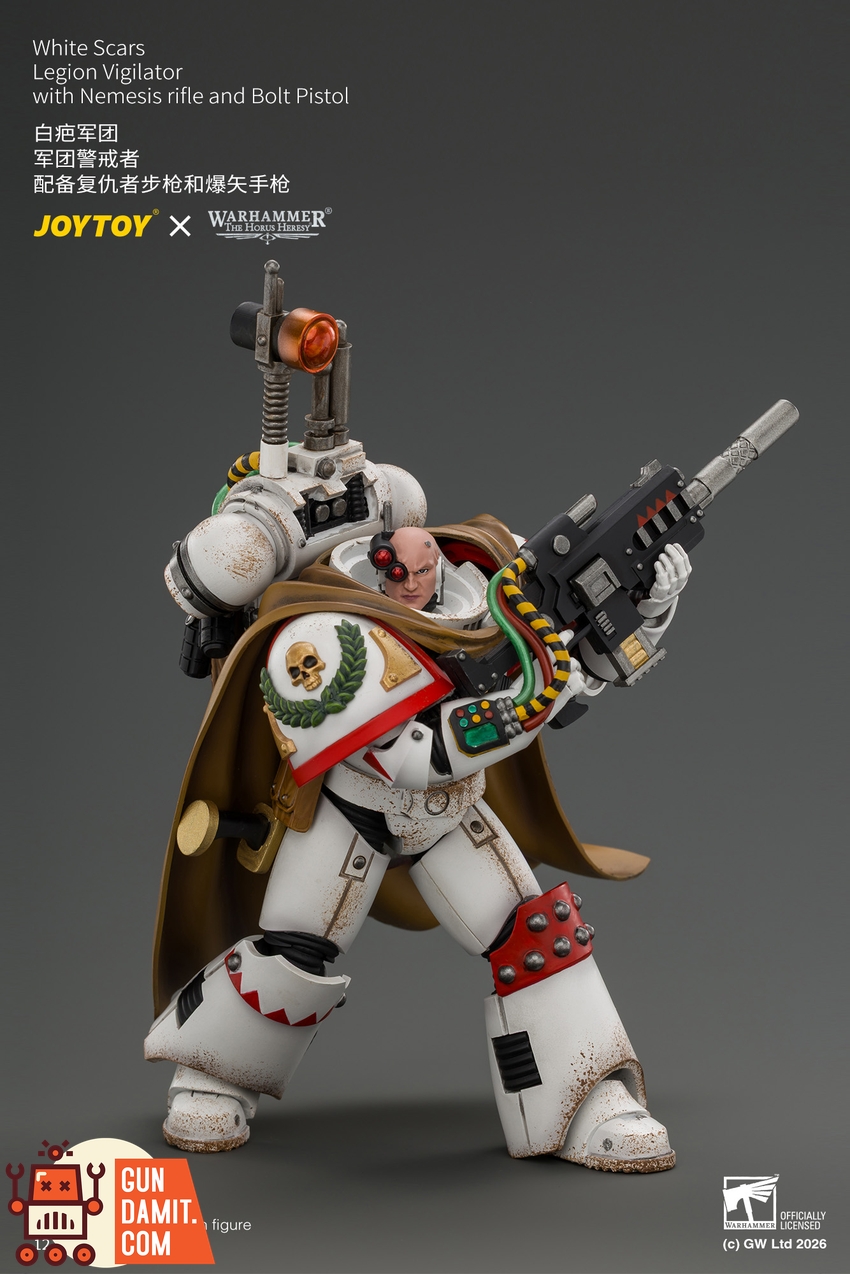 JoyToy JT04926 1/18 Warhammer The Horus Heresy White Scars Legion Vigilator with Nemesis rifle and Bolt Pistol - View 5 JoyToy JT04926 1/18 Warhammer The Horus Heresy White Scars Legion Vigilator with Nemesis rifle and Bolt Pistol - View 5