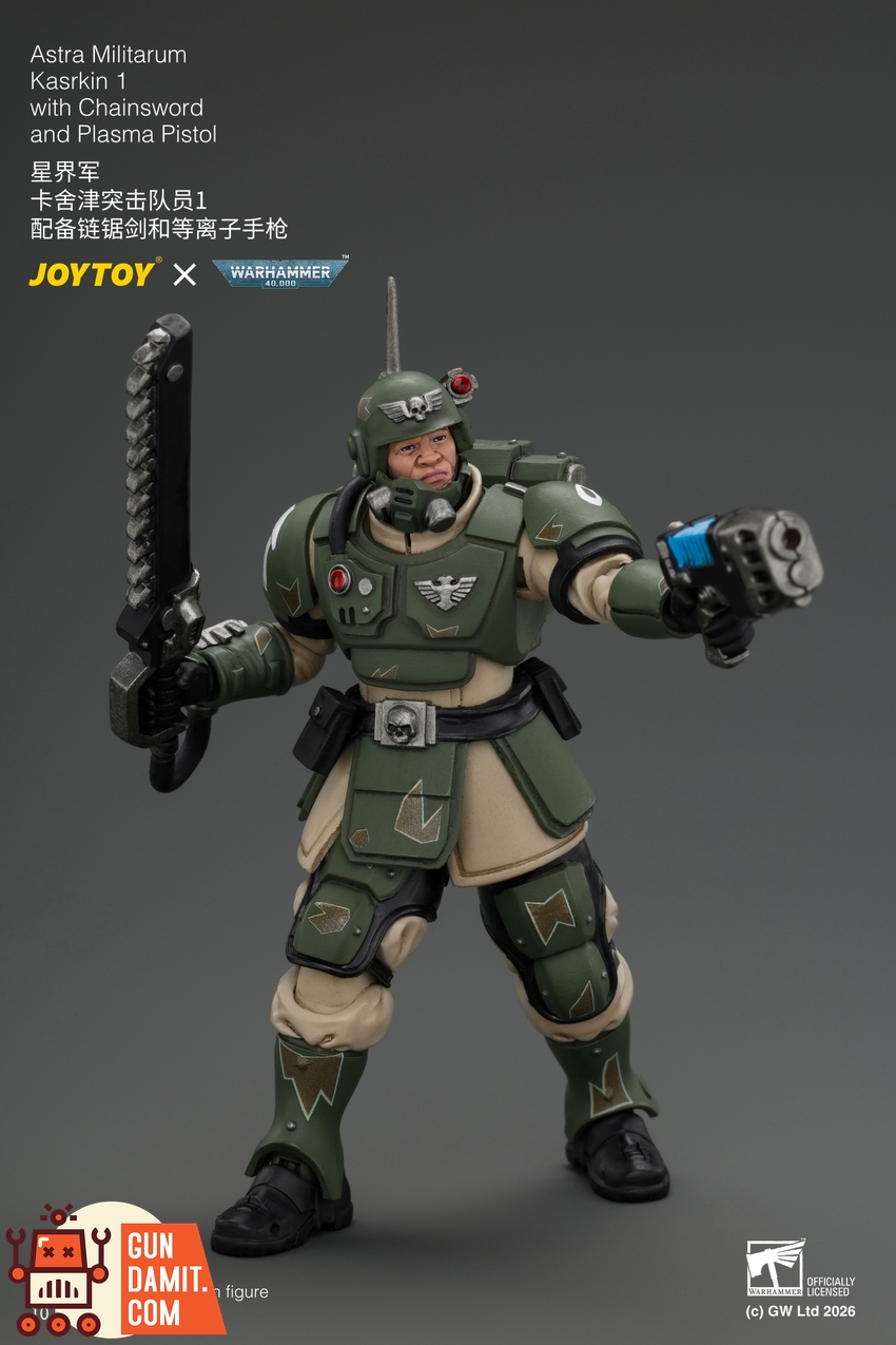 JoyToy JT04933 1/18 Warhammer 40K Astra Militarum Kasrkin 1 with Chainsword and Plasma Pistol - View 2 JoyToy JT04933 1/18 Warhammer 40K Astra Militarum Kasrkin 1 with Chainsword and Plasma Pistol - View 2