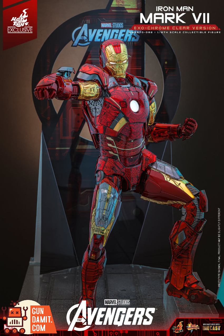 Hot Toys 1/6 MMS870D82 The Avengers Iron Man Mark VII Exo-Chrome Clear Version - View 14 Hot Toys 1/6 MMS870D82 The Avengers Iron Man Mark VII Exo-Chrome Clear Version - View 14