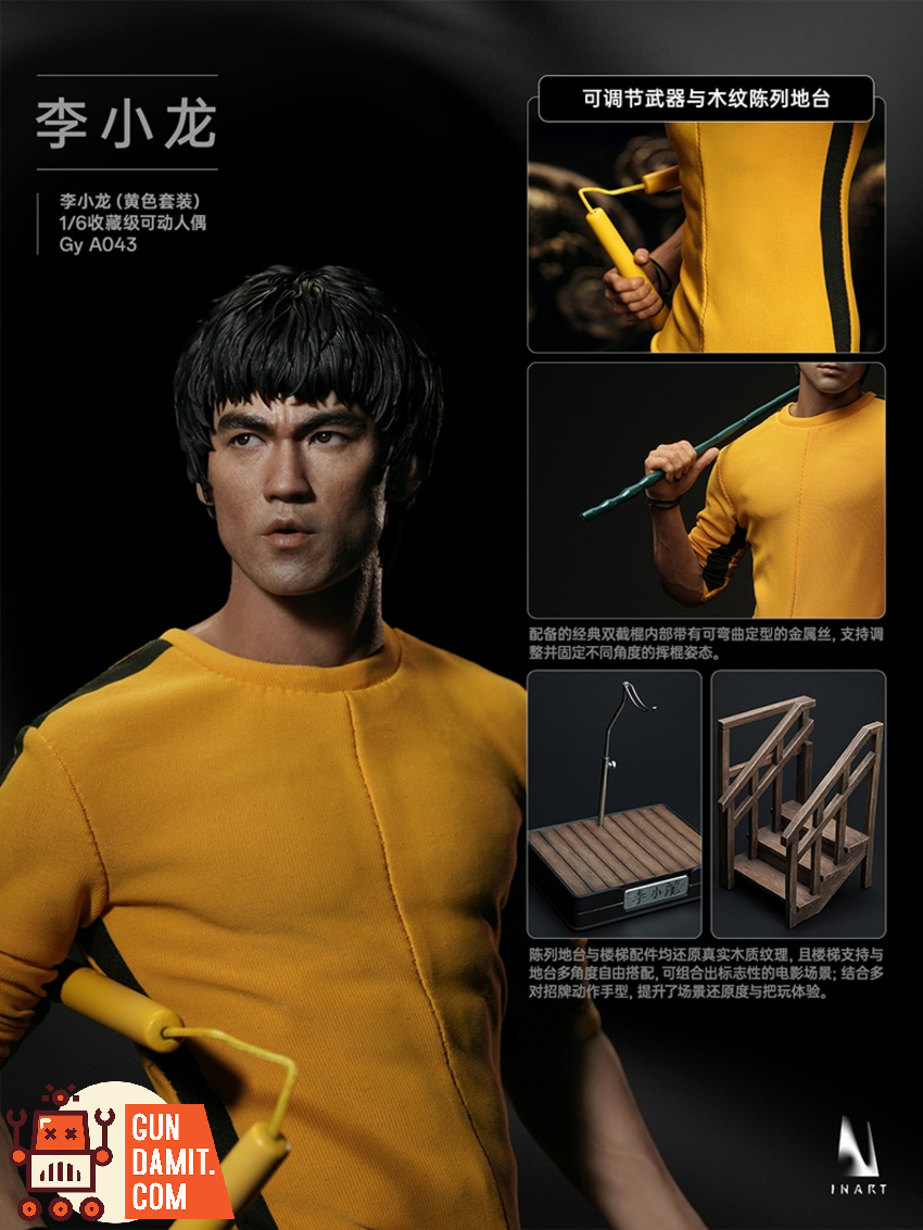 INART 1/6 Gy A043 Bruce Lee Yellow Suit Double Head Sculpt Version - View 4 INART 1/6 Gy A043 Bruce Lee Yellow Suit Double Head Sculpt Version - View 4
