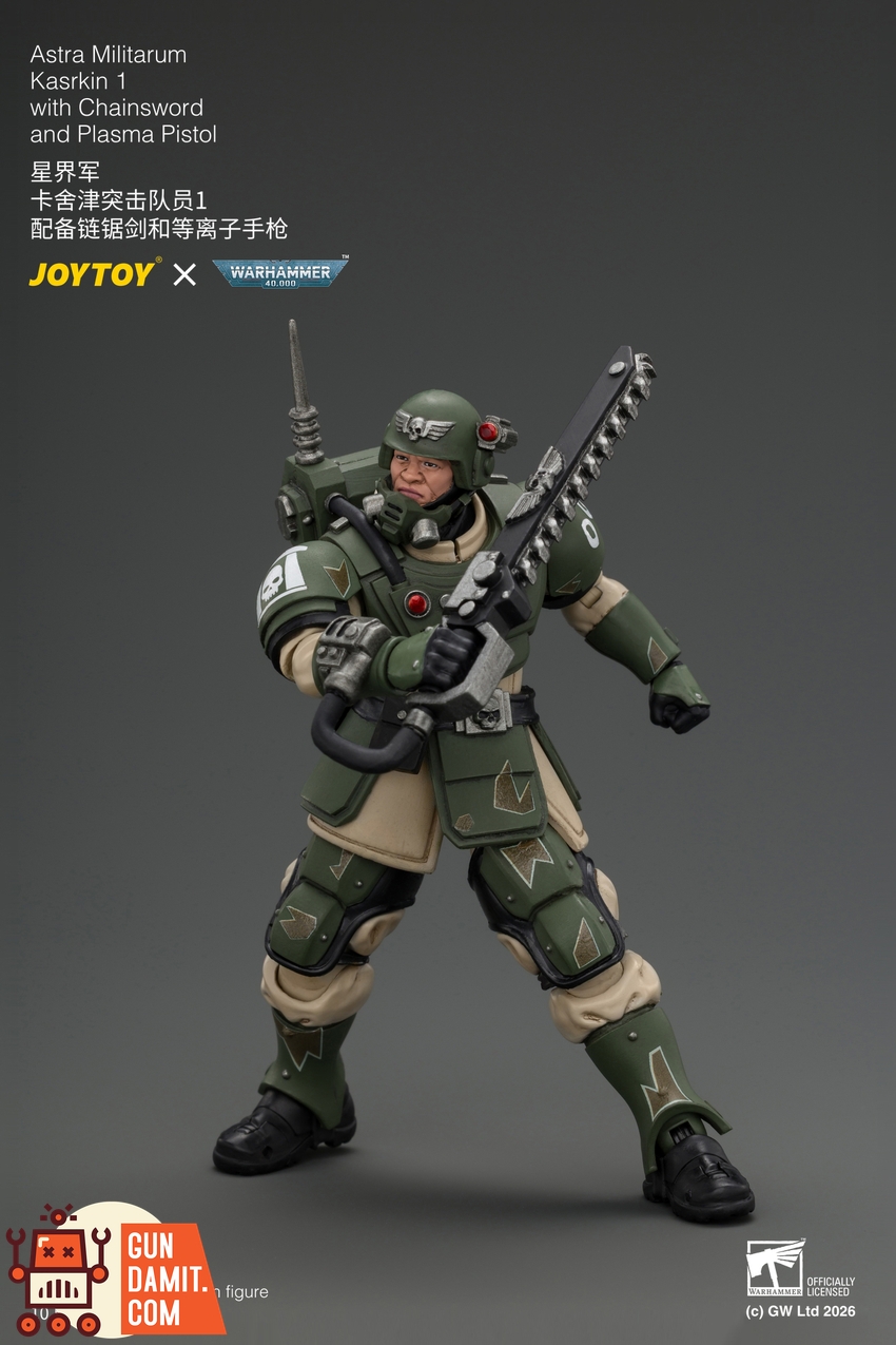 JoyToy JT04933 1/18 Warhammer 40K Astra Militarum Kasrkin 1 with Chainsword and Plasma Pistol - View 1 JoyToy JT04933 1/18 Warhammer 40K Astra Militarum Kasrkin 1 with Chainsword and Plasma Pistol - View 1