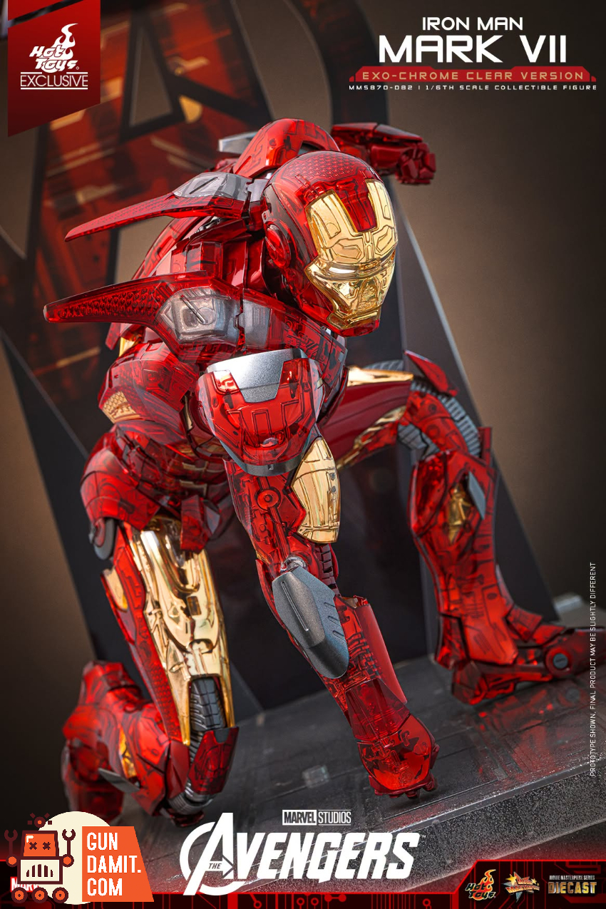 Hot Toys 1/6 MMS870D82 The Avengers Iron Man Mark VII Exo-Chrome Clear Version - View 11 Hot Toys 1/6 MMS870D82 The Avengers Iron Man Mark VII Exo-Chrome Clear Version - View 11