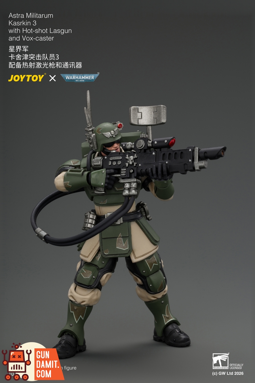 JoyToy JT04957 1/18 Warhammer 40K Astra Militarum Kasrkin 3 with Hot-shot Lasgun and Vox-caster - View 4 JoyToy JT04957 1/18 Warhammer 40K Astra Militarum Kasrkin 3 with Hot-shot Lasgun and Vox-caster - View 4