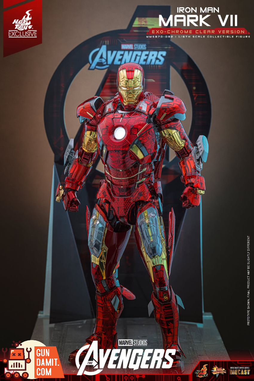 Hot Toys 1/6 MMS870D82 The Avengers Iron Man Mark VII Exo-Chrome Clear Version - View 15 Hot Toys 1/6 MMS870D82 The Avengers Iron Man Mark VII Exo-Chrome Clear Version - View 15