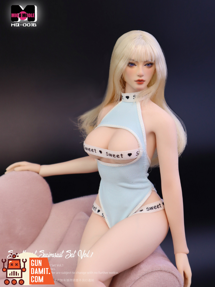 Miqu Model 1/6 MQ-001B Sweet Swimsuit Vol.1 LILY Head Sculpt & Blue White Contrast Stretch Swimsuit Outfit Set - View 1 Miqu Model 1/6 MQ-001B Sweet Swimsuit Vol.1 LILY Head Sculpt & Blue White Contrast Stretch Swimsuit Outfit Set - View 1