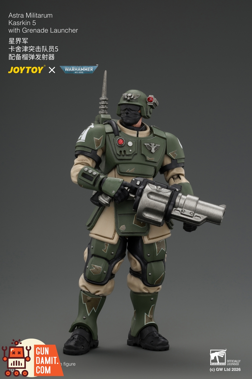 JoyToy JT04971 1/18 Warhammer 40K Astra Militarum Kasrkin 5 with Grenade Launcher - View 2 JoyToy JT04971 1/18 Warhammer 40K Astra Militarum Kasrkin 5 with Grenade Launcher - View 2