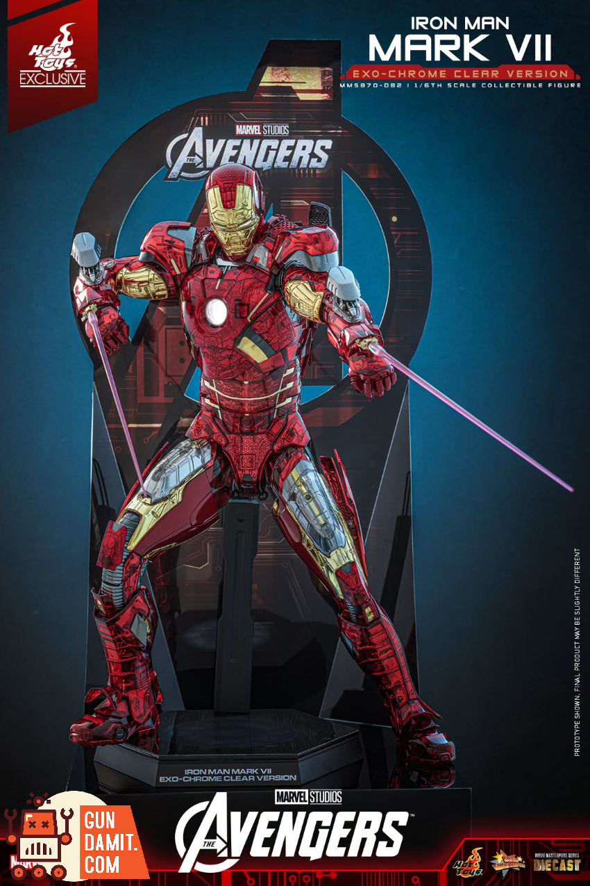 Hot Toys 1/6 MMS870D82 The Avengers Iron Man Mark VII Exo-Chrome Clear Version - View 8 Hot Toys 1/6 MMS870D82 The Avengers Iron Man Mark VII Exo-Chrome Clear Version - View 8
