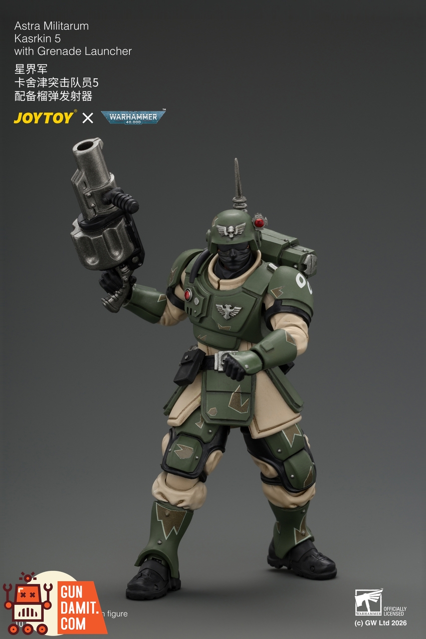JoyToy JT04971 1/18 Warhammer 40K Astra Militarum Kasrkin 5 with Grenade Launcher - View 7 JoyToy JT04971 1/18 Warhammer 40K Astra Militarum Kasrkin 5 with Grenade Launcher - View 7