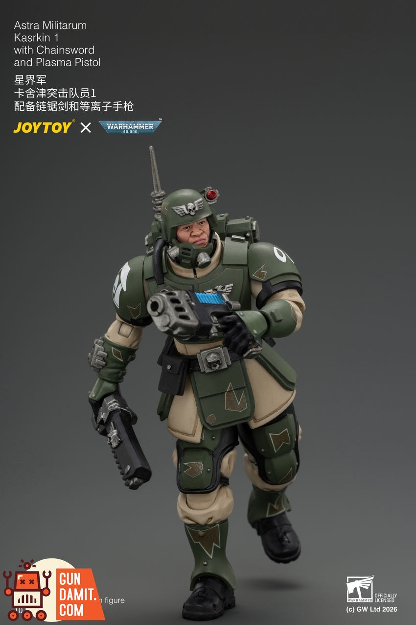 JoyToy JT04933 1/18 Warhammer 40K Astra Militarum Kasrkin 1 with Chainsword and Plasma Pistol - View 3 JoyToy JT04933 1/18 Warhammer 40K Astra Militarum Kasrkin 1 with Chainsword and Plasma Pistol - View 3