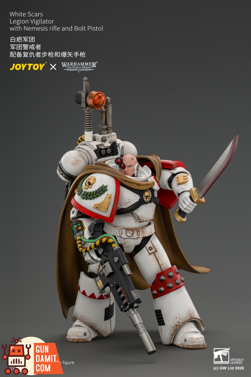 JoyToy JT04926 1/18 Warhammer The Horus Heresy White Scars Legion Vigilator with Nemesis rifle and Bolt Pistol - View 7 JoyToy JT04926 1/18 Warhammer The Horus Heresy White Scars Legion Vigilator with Nemesis rifle and Bolt Pistol - View 7