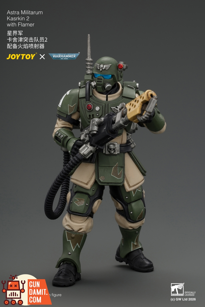 JoyToy JT04940 1/18 Warhammer 40K Astra Militarum Kasrkin 2 with Flamer - View 5 JoyToy JT04940 1/18 Warhammer 40K Astra Militarum Kasrkin 2 with Flamer - View 5