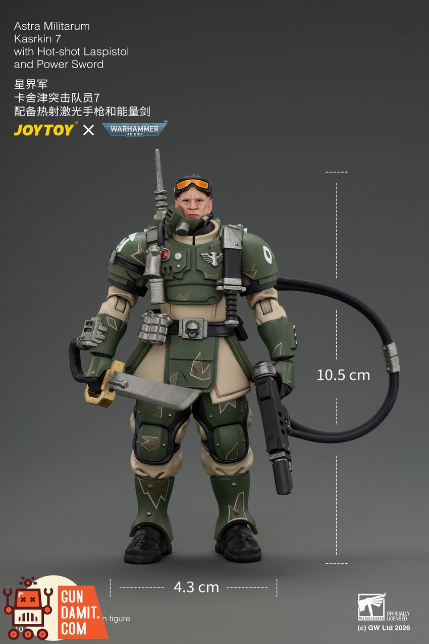 JoyToy JT04995 1/18 Warhammer 40K Astra Militarum Kasrkin 7 with Hot-shot Laspistol and Power Sword - View 8 JoyToy JT04995 1/18 Warhammer 40K Astra Militarum Kasrkin 7 with Hot-shot Laspistol and Power Sword - View 8