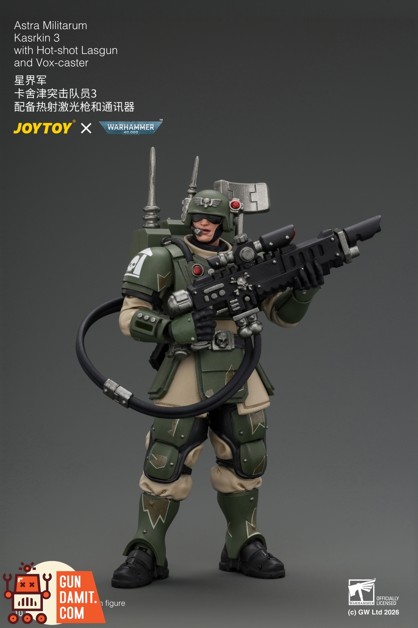JoyToy JT04957 1/18 Warhammer 40K Astra Militarum Kasrkin 3 with Hot-shot Lasgun and Vox-caster - View 2 JoyToy JT04957 1/18 Warhammer 40K Astra Militarum Kasrkin 3 with Hot-shot Lasgun and Vox-caster - View 2