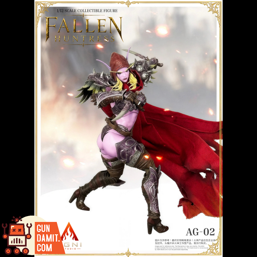 Agni Studio x French Bulldog 1/12 AG02+FR02 Fallen Huntress Head & Accessories Set Pink Skin Version - View 4 Agni Studio x French Bulldog 1/12 AG02+FR02 Fallen Huntress Head & Accessories Set Pink Skin Version - View 4