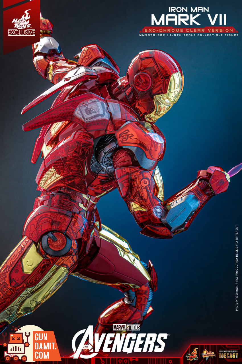 Hot Toys 1/6 MMS870D82 The Avengers Iron Man Mark VII Exo-Chrome Clear Version - View 10 Hot Toys 1/6 MMS870D82 The Avengers Iron Man Mark VII Exo-Chrome Clear Version - View 10