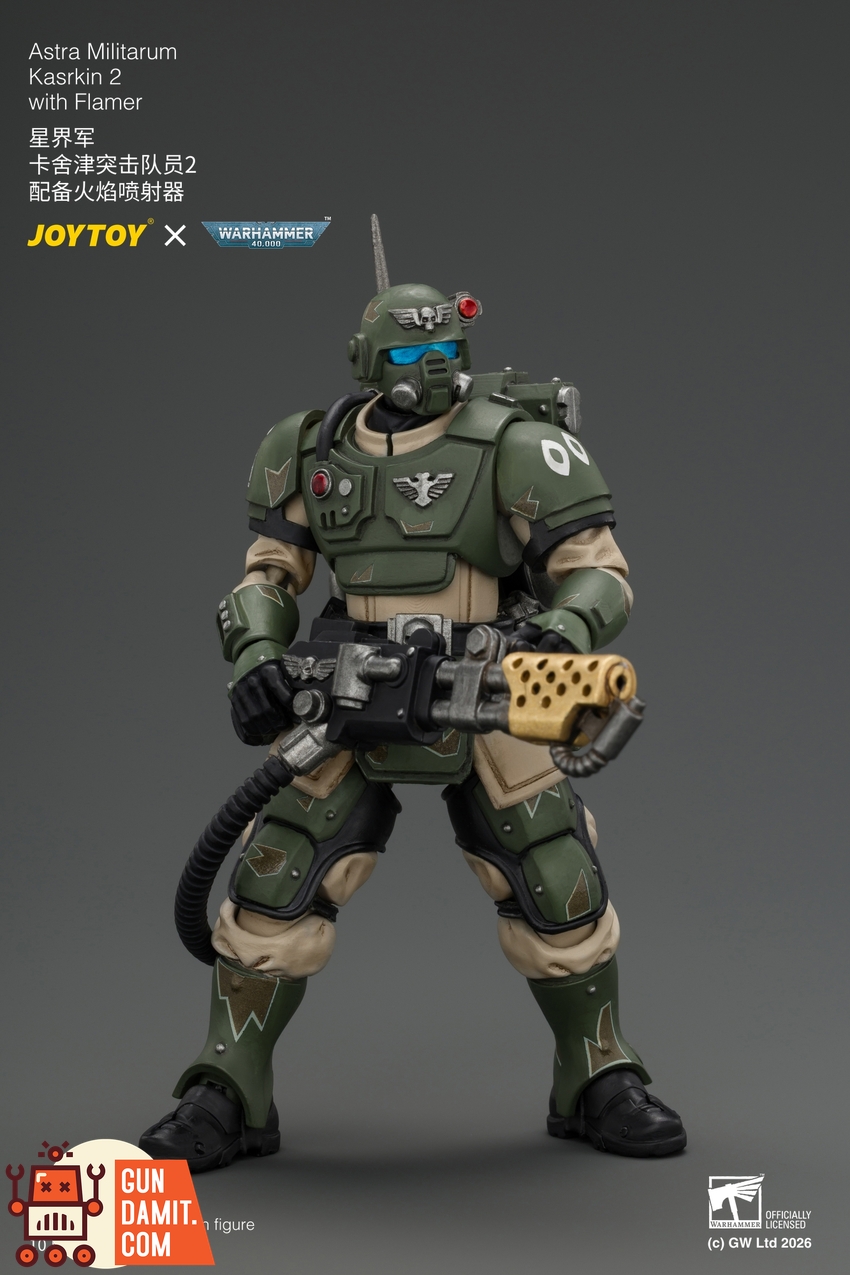 JoyToy JT04940 1/18 Warhammer 40K Astra Militarum Kasrkin 2 with Flamer - View 4 JoyToy JT04940 1/18 Warhammer 40K Astra Militarum Kasrkin 2 with Flamer - View 4
