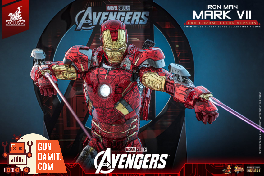 Hot Toys 1/6 MMS870D82 The Avengers Iron Man Mark VII Exo-Chrome Clear Version - View 3 Hot Toys 1/6 MMS870D82 The Avengers Iron Man Mark VII Exo-Chrome Clear Version - View 3