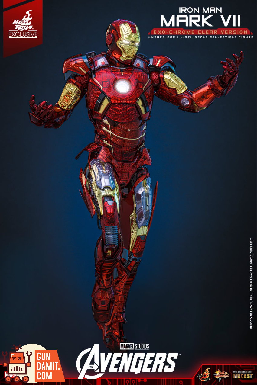 Hot Toys 1/6 MMS870D82 The Avengers Iron Man Mark VII Exo-Chrome Clear Version - View 4 Hot Toys 1/6 MMS870D82 The Avengers Iron Man Mark VII Exo-Chrome Clear Version - View 4