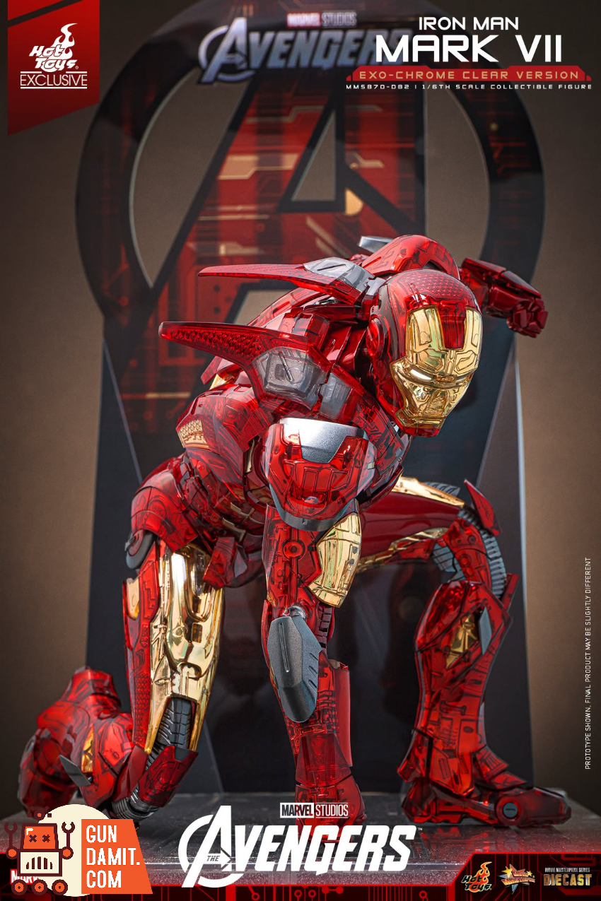 Hot Toys 1/6 MMS870D82 The Avengers Iron Man Mark VII Exo-Chrome Clear Version - View 12 Hot Toys 1/6 MMS870D82 The Avengers Iron Man Mark VII Exo-Chrome Clear Version - View 12