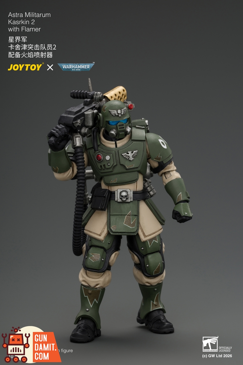 JoyToy JT04940 1/18 Warhammer 40K Astra Militarum Kasrkin 2 with Flamer - View 6 JoyToy JT04940 1/18 Warhammer 40K Astra Militarum Kasrkin 2 with Flamer - View 6