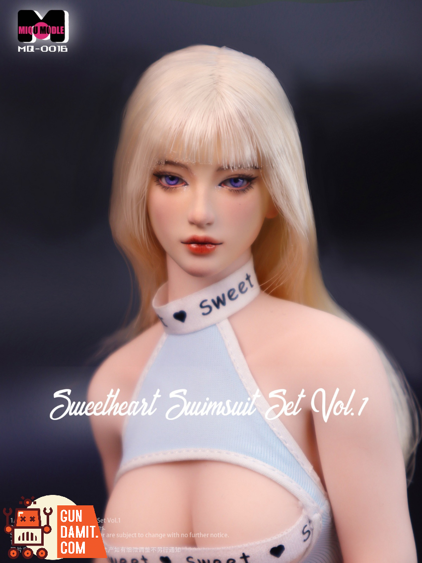 Miqu Model 1/6 MQ-001B Sweet Swimsuit Vol.1 LILY Head Sculpt & Blue White Contrast Stretch Swimsuit Outfit Set - View 5 Miqu Model 1/6 MQ-001B Sweet Swimsuit Vol.1 LILY Head Sculpt & Blue White Contrast Stretch Swimsuit Outfit Set - View 5