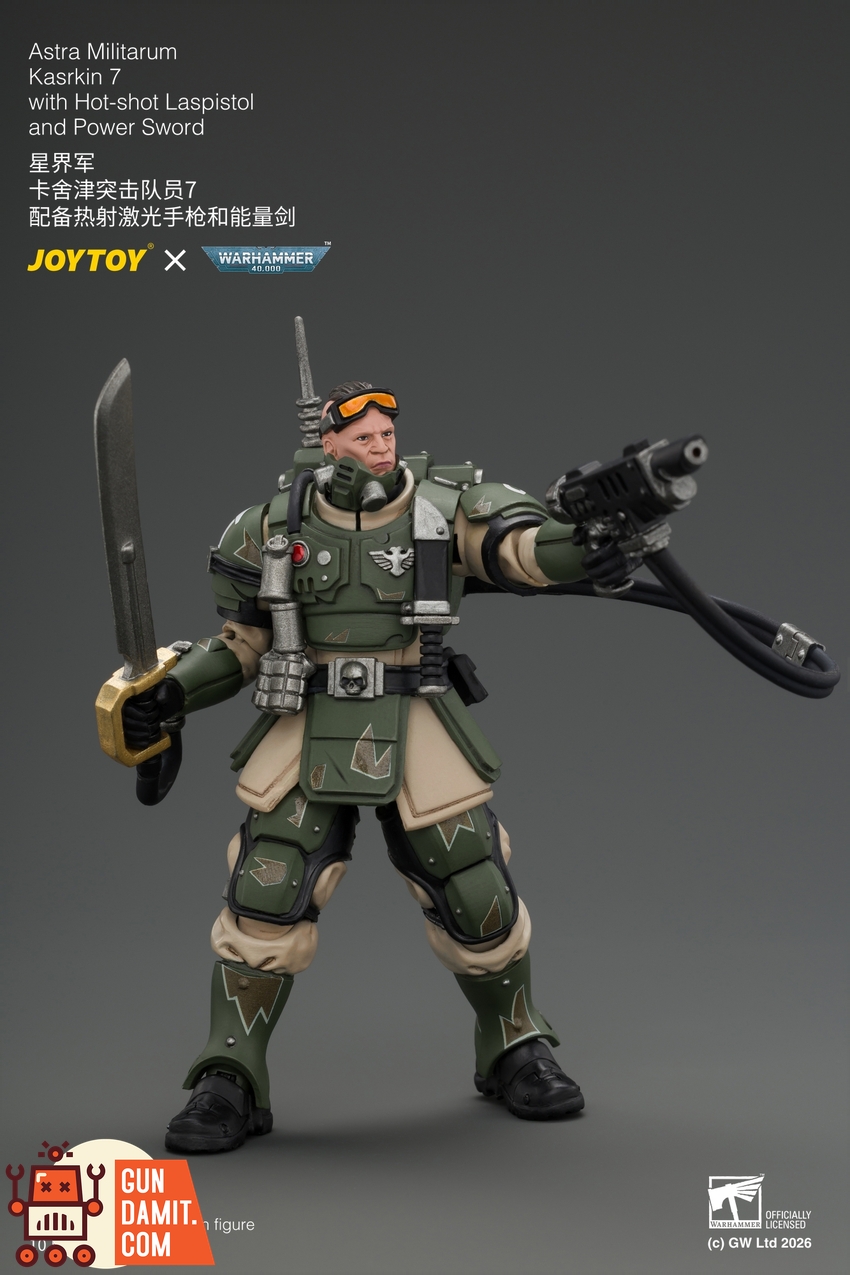 JoyToy JT04995 1/18 Warhammer 40K Astra Militarum Kasrkin 7 with Hot-shot Laspistol and Power Sword - View 4 JoyToy JT04995 1/18 Warhammer 40K Astra Militarum Kasrkin 7 with Hot-shot Laspistol and Power Sword - View 4