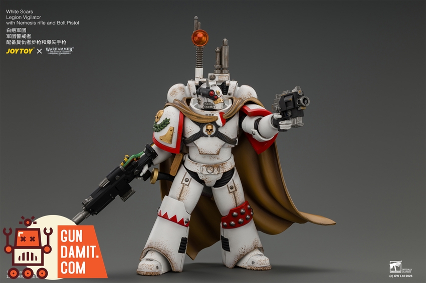 JoyToy JT04926 1/18 Warhammer The Horus Heresy White Scars Legion Vigilator with Nemesis rifle and Bolt Pistol - View 8 JoyToy JT04926 1/18 Warhammer The Horus Heresy White Scars Legion Vigilator with Nemesis rifle and Bolt Pistol - View 8