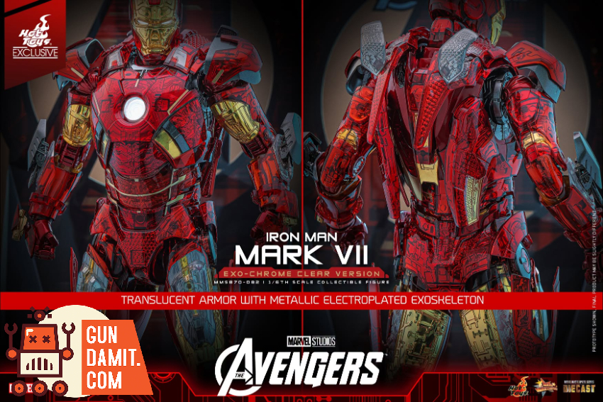 Hot Toys 1/6 MMS870D82 The Avengers Iron Man Mark VII Exo-Chrome Clear Version - View 20 Hot Toys 1/6 MMS870D82 The Avengers Iron Man Mark VII Exo-Chrome Clear Version - View 20