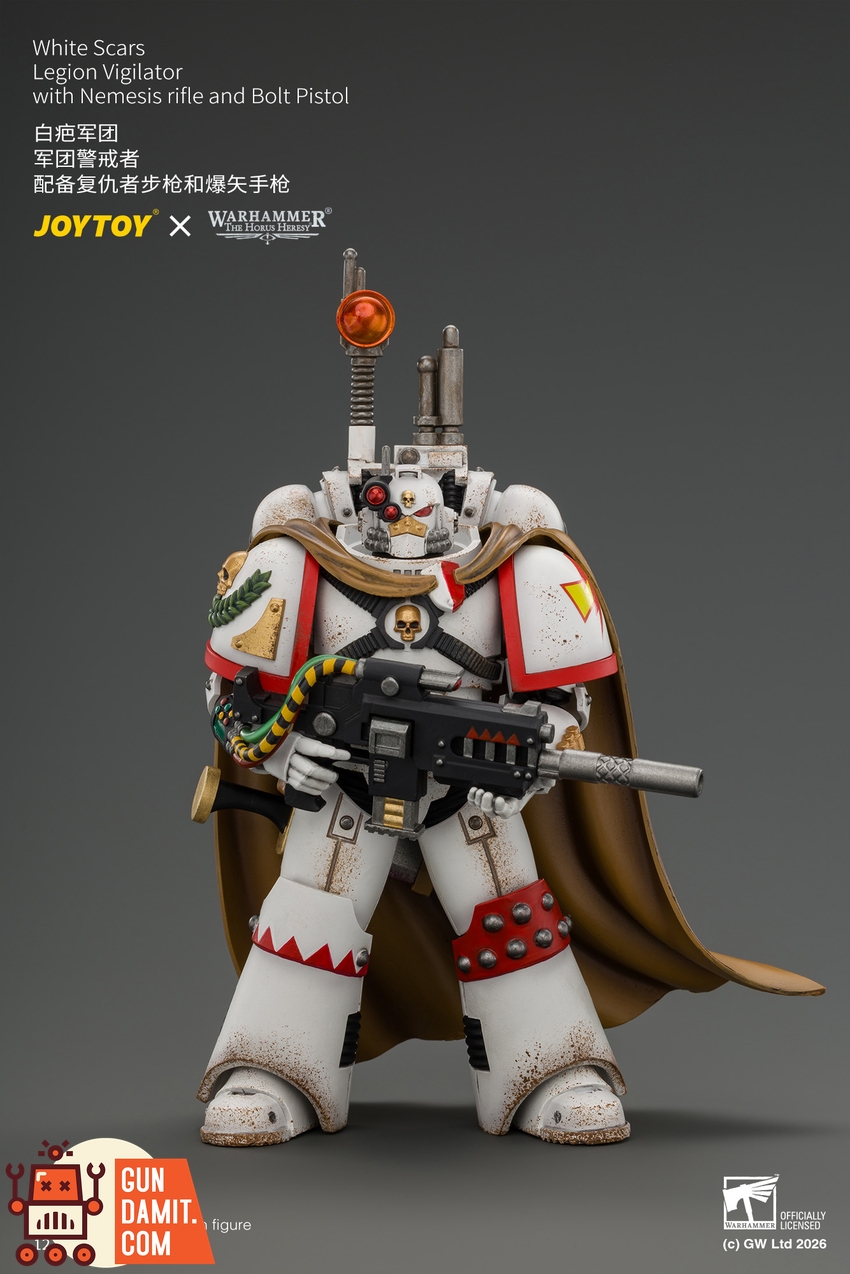 JoyToy JT04926 1/18 Warhammer The Horus Heresy White Scars Legion Vigilator with Nemesis rifle and Bolt Pistol - View 1 JoyToy JT04926 1/18 Warhammer The Horus Heresy White Scars Legion Vigilator with Nemesis rifle and Bolt Pistol - View 1