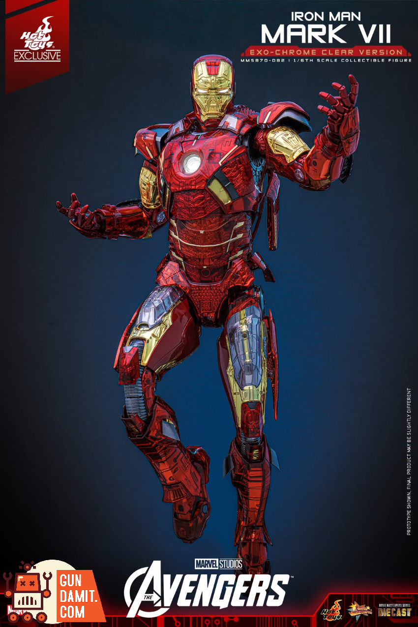Hot Toys 1/6 MMS870D82 The Avengers Iron Man Mark VII Exo-Chrome Clear Version - View 5 Hot Toys 1/6 MMS870D82 The Avengers Iron Man Mark VII Exo-Chrome Clear Version - View 5