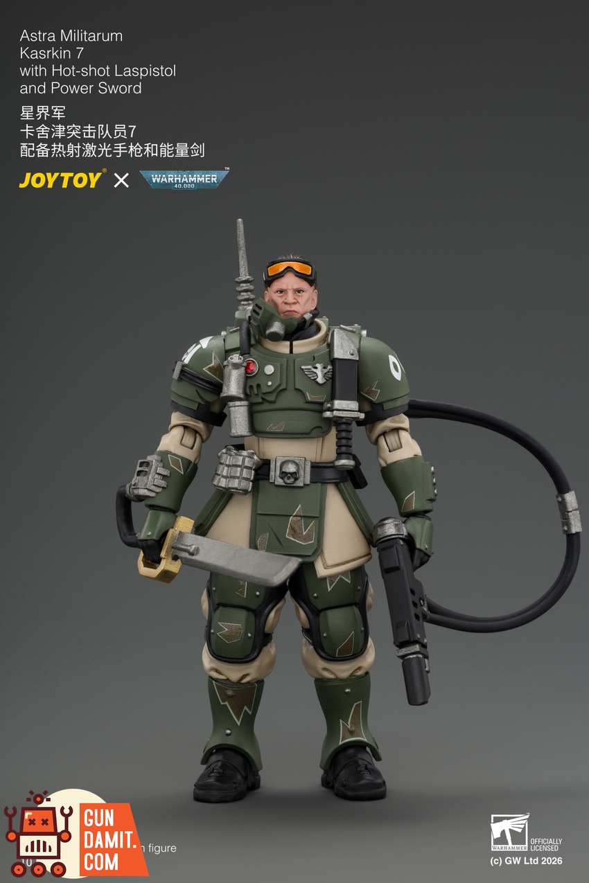 JoyToy JT04995 1/18 Warhammer 40K Astra Militarum Kasrkin 7 with Hot-shot Laspistol and Power Sword - View 1 JoyToy JT04995 1/18 Warhammer 40K Astra Militarum Kasrkin 7 with Hot-shot Laspistol and Power Sword - View 1