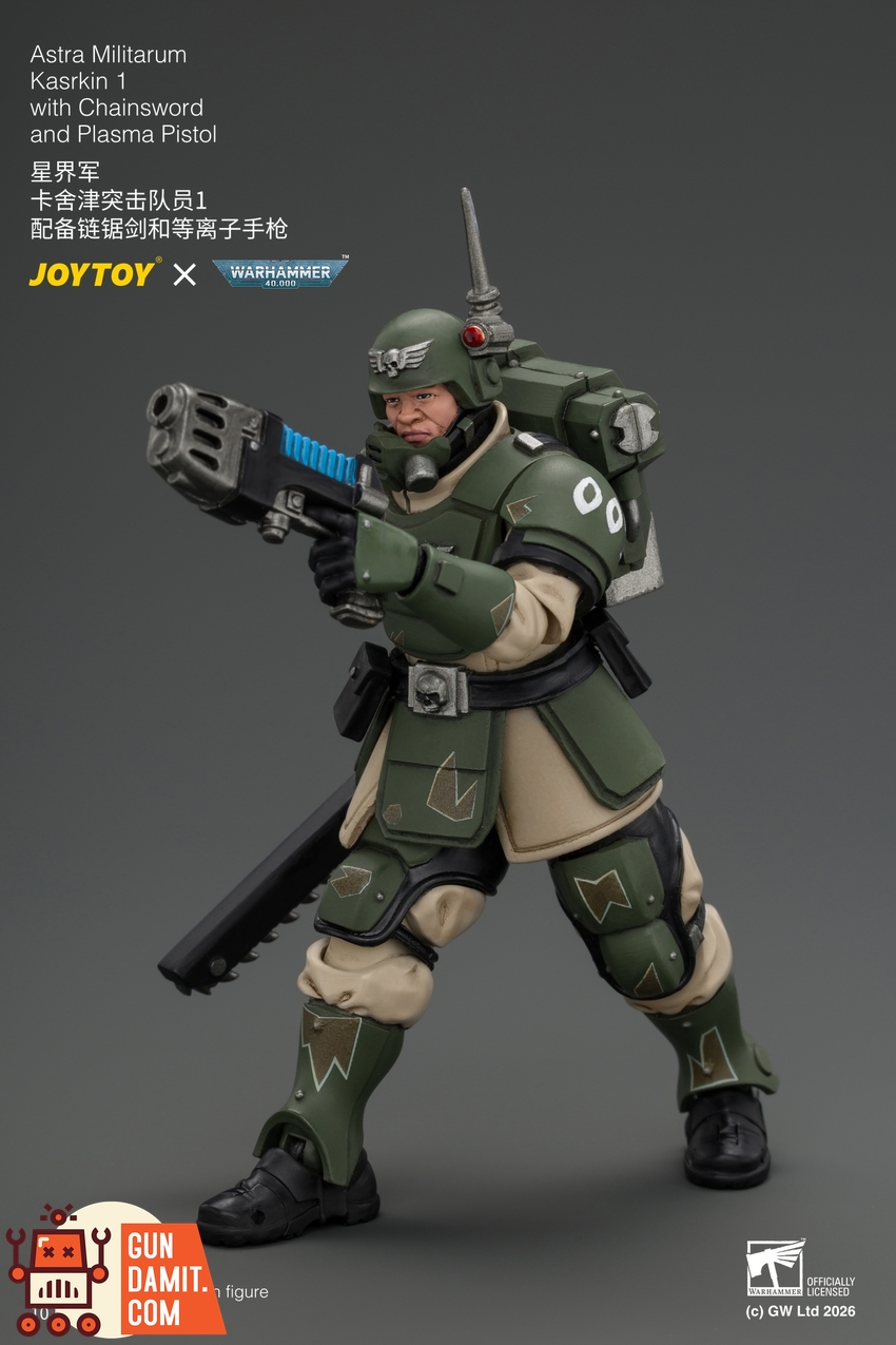 JoyToy JT04933 1/18 Warhammer 40K Astra Militarum Kasrkin 1 with Chainsword and Plasma Pistol - View 4 JoyToy JT04933 1/18 Warhammer 40K Astra Militarum Kasrkin 1 with Chainsword and Plasma Pistol - View 4