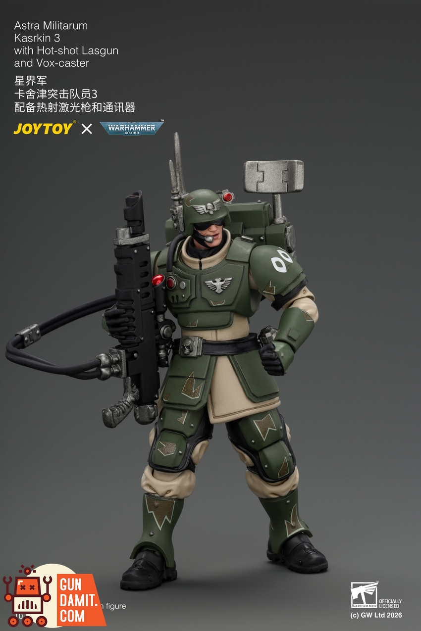 JoyToy JT04957 1/18 Warhammer 40K Astra Militarum Kasrkin 3 with Hot-shot Lasgun and Vox-caster - View 6 JoyToy JT04957 1/18 Warhammer 40K Astra Militarum Kasrkin 3 with Hot-shot Lasgun and Vox-caster - View 6