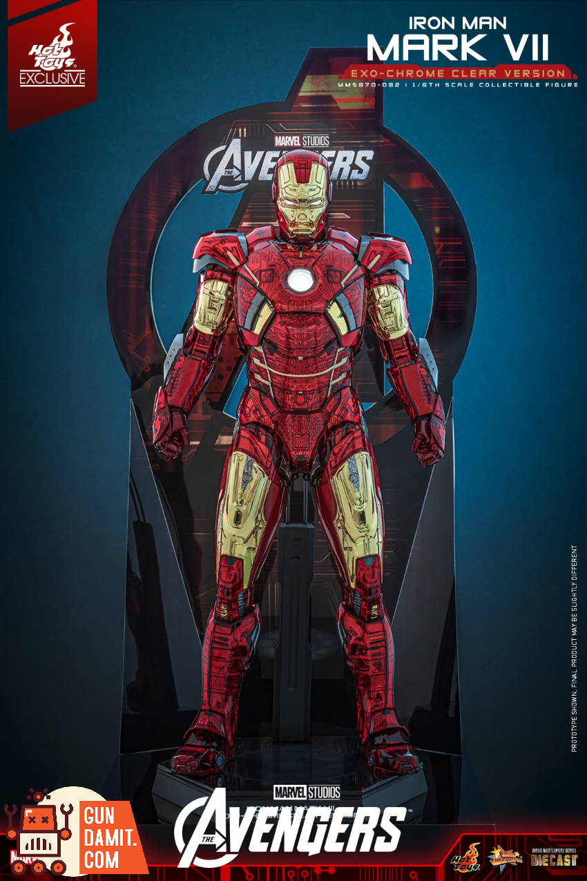 Hot Toys 1/6 MMS870D82 The Avengers Iron Man Mark VII Exo-Chrome Clear Version - View 7 Hot Toys 1/6 MMS870D82 The Avengers Iron Man Mark VII Exo-Chrome Clear Version - View 7