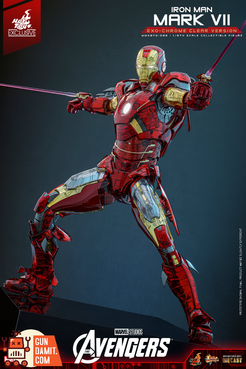 Hot Toys 1/6 MMS870D82 The Avengers Iron Man Mark VII Exo-Chrome Clear Version - View 6 Hot Toys 1/6 MMS870D82 The Avengers Iron Man Mark VII Exo-Chrome Clear Version - View 6