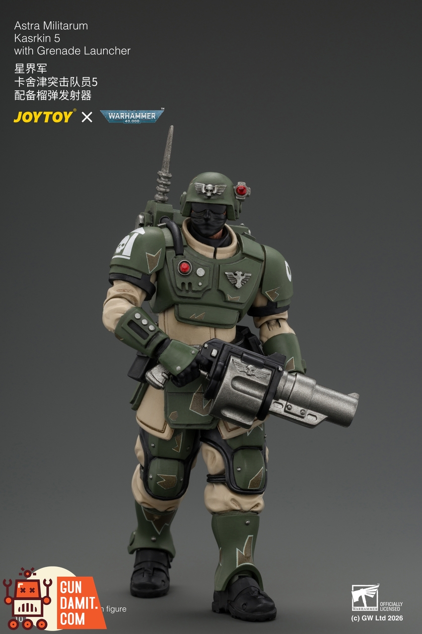 JoyToy JT04971 1/18 Warhammer 40K Astra Militarum Kasrkin 5 with Grenade Launcher - View 4 JoyToy JT04971 1/18 Warhammer 40K Astra Militarum Kasrkin 5 with Grenade Launcher - View 4