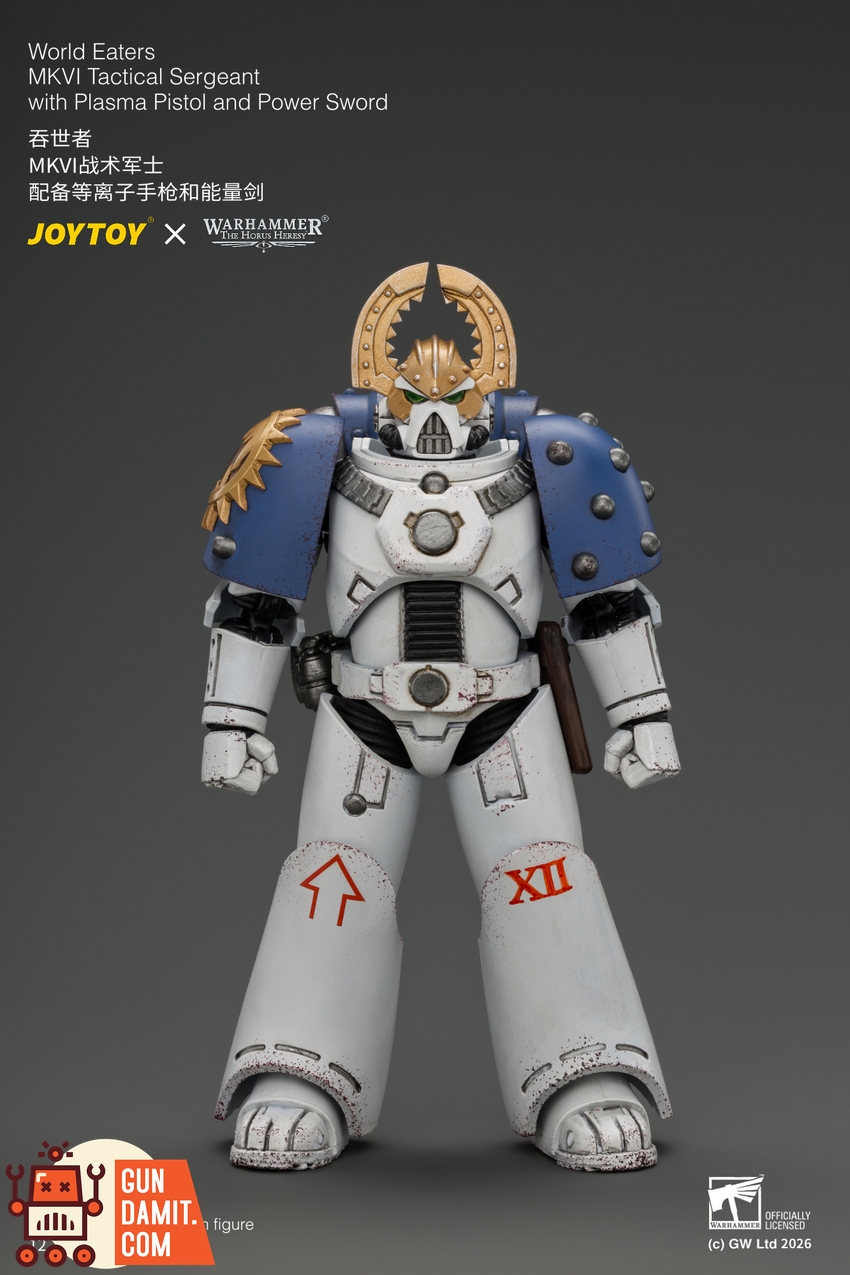 JoyToy JT05145 1/18 Warhammer The Horus Heresy World Eaters MKVI Tactical Sergeant with Plasma Pistol and Power Sword - View 1 JoyToy JT05145 1/18 Warhammer The Horus Heresy World Eaters MKVI Tactical Sergeant with Plasma Pistol and Power Sword - View 1