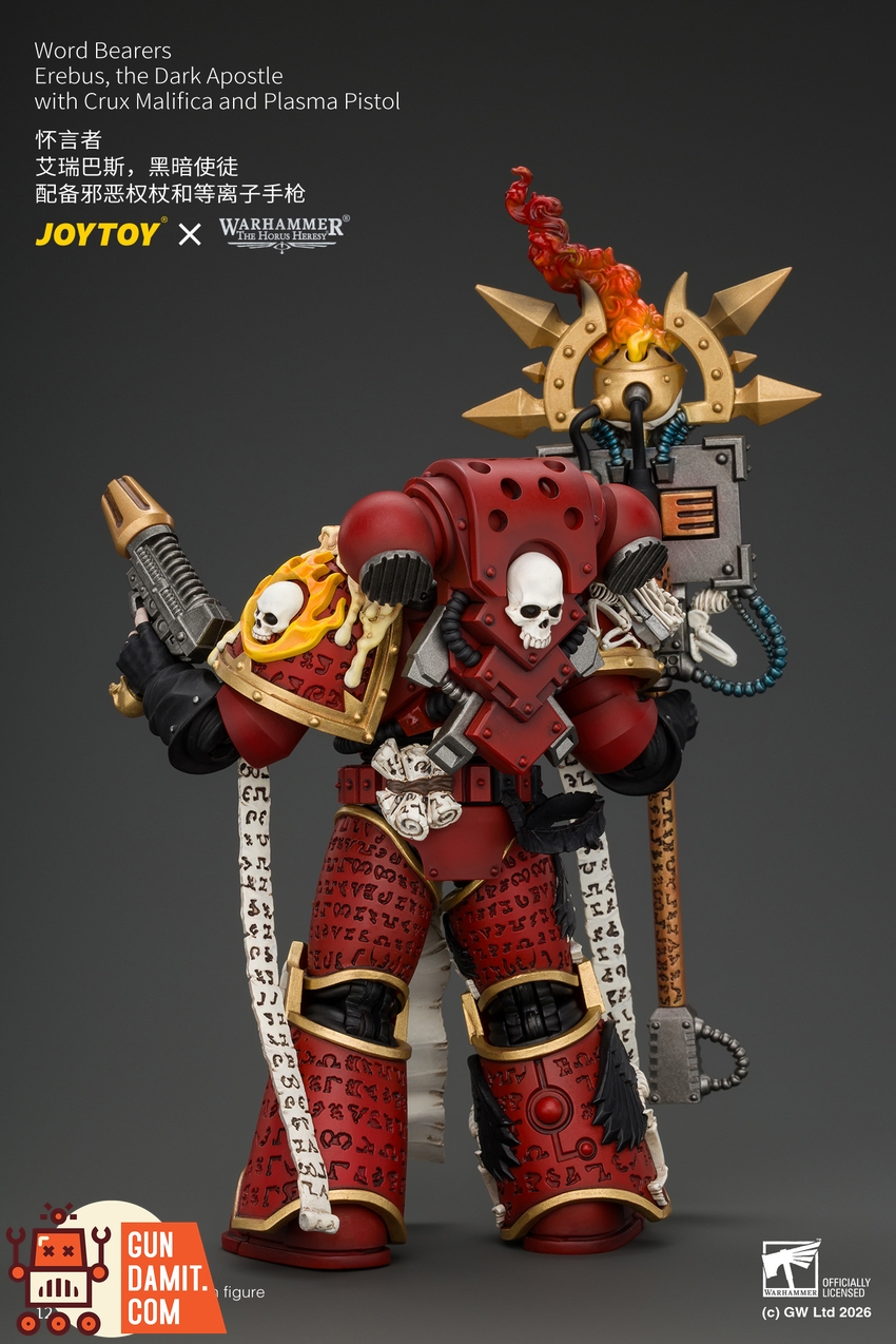 JoyToy JT05213 1/18 Warhammer The Horus Heresy Word Bearers Erebus, the Dark Apostle with Crux Malifica and Plasma Pistol - View 4 JoyToy JT05213 1/18 Warhammer The Horus Heresy Word Bearers Erebus, the Dark Apostle with Crux Malifica and Plasma Pistol - View 4