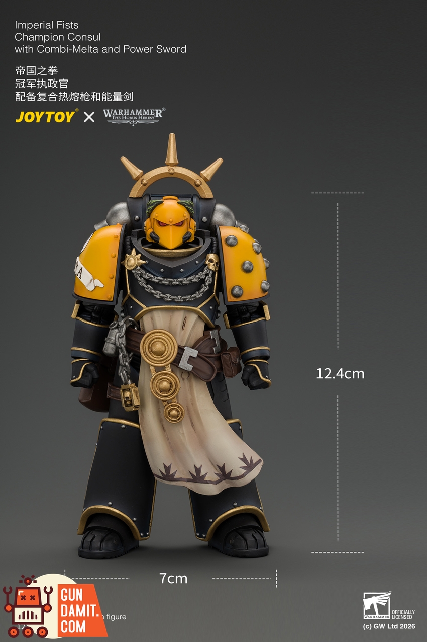 JoyToy JT05121 1/18 Warhammer The Horus Heresy Imperial Fists Champion Consul with Combi-Melta and Power Sword - View 10 JoyToy JT05121 1/18 Warhammer The Horus Heresy Imperial Fists Champion Consul with Combi-Melta and Power Sword - View 10