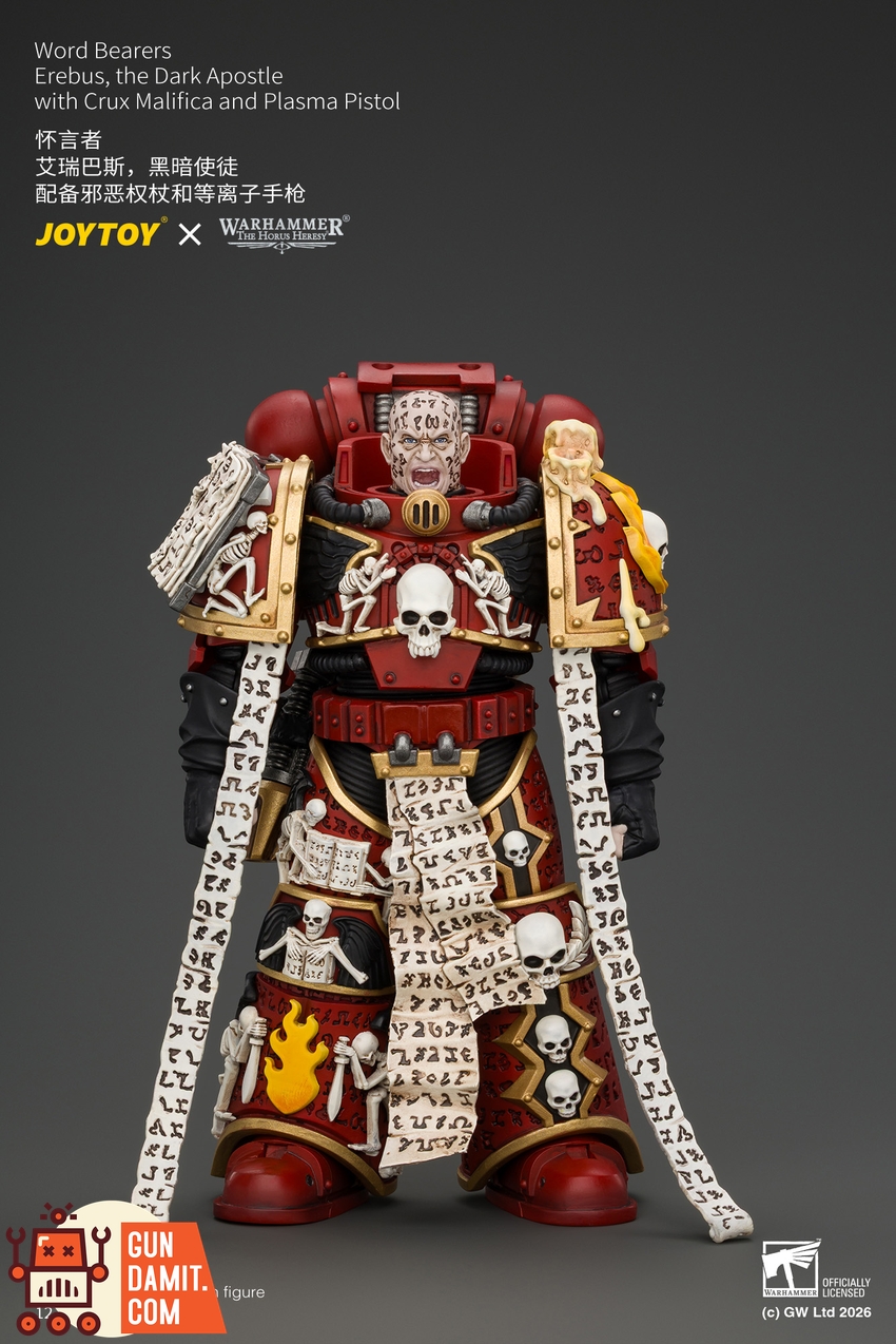 JoyToy JT05213 1/18 Warhammer The Horus Heresy Word Bearers Erebus, the Dark Apostle with Crux Malifica and Plasma Pistol - View 7 JoyToy JT05213 1/18 Warhammer The Horus Heresy Word Bearers Erebus, the Dark Apostle with Crux Malifica and Plasma Pistol - View 7