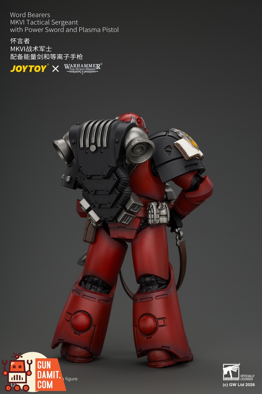 JoyToy JT05015 1/18 Warhammer The Horus Heresy Word Bearers MkVI Tactical Sergeant with Power Sword and Plasma Pistol - View 6 JoyToy JT05015 1/18 Warhammer The Horus Heresy Word Bearers MkVI Tactical Sergeant with Power Sword and Plasma Pistol - View 6
