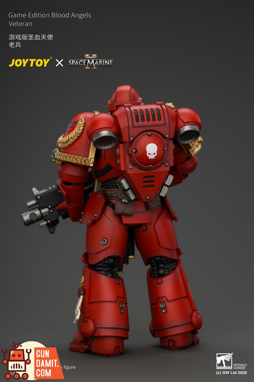 JoyToy JT05305 1/18 Warhammer 40K Game Edition Blood Angels Veteran with Bolt Rifle, Chainsword and Bolt Pistol and Plasma Pistol - View 4 JoyToy JT05305 1/18 Warhammer 40K Game Edition Blood Angels Veteran with Bolt Rifle, Chainsword and Bolt Pistol and Plasma Pistol - View 4