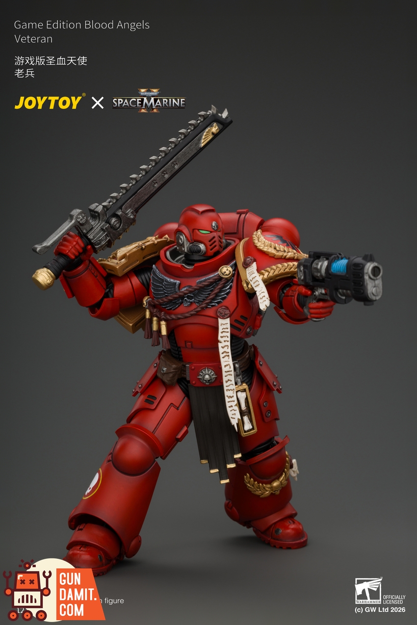 JoyToy JT05305 1/18 Warhammer 40K Game Edition Blood Angels Veteran with Bolt Rifle, Chainsword and Bolt Pistol and Plasma Pistol - View 7 JoyToy JT05305 1/18 Warhammer 40K Game Edition Blood Angels Veteran with Bolt Rifle, Chainsword and Bolt Pistol and Plasma Pistol - View 7