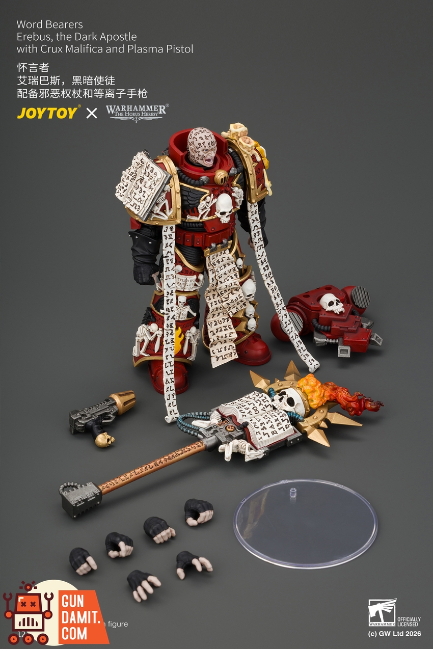 JoyToy JT05213 1/18 Warhammer The Horus Heresy Word Bearers Erebus, the Dark Apostle with Crux Malifica and Plasma Pistol - View 8 JoyToy JT05213 1/18 Warhammer The Horus Heresy Word Bearers Erebus, the Dark Apostle with Crux Malifica and Plasma Pistol - View 8