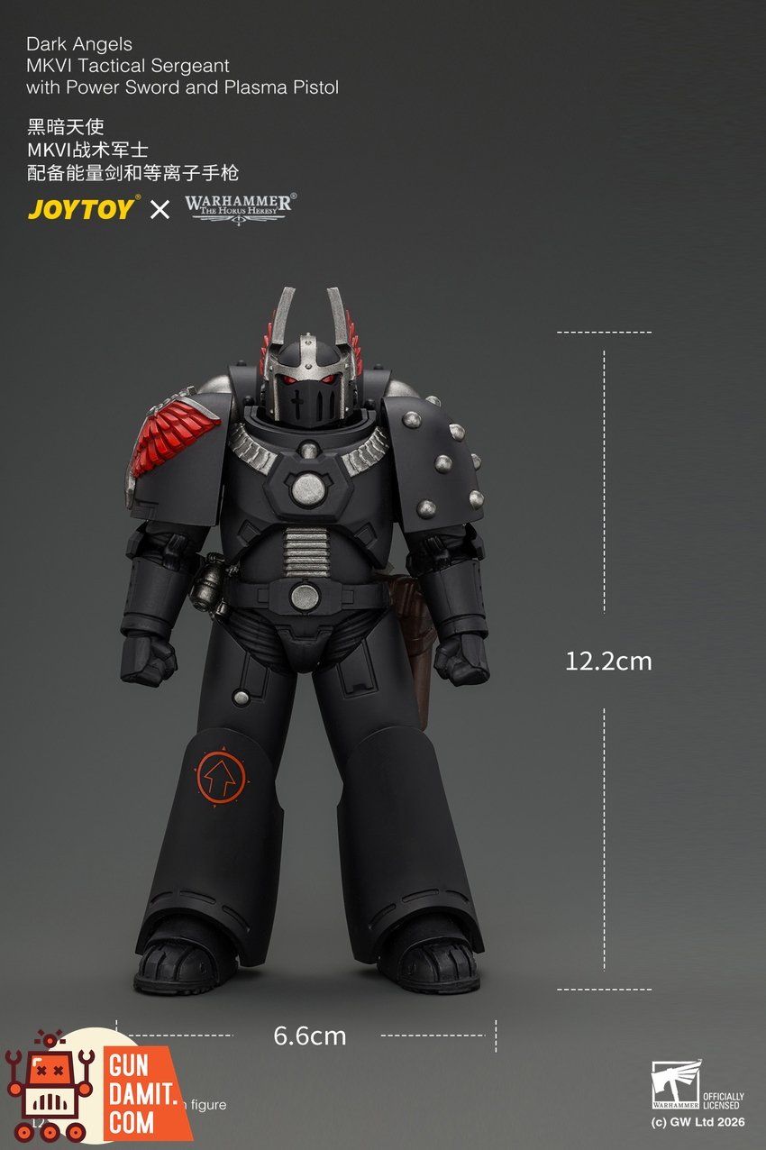 JoyToy JT05138 1/18 Warhammer The Horus Heresy Dark Angels MKVI Tactical Sergeant with Power Sword and Plasma Pistol - View 10 JoyToy JT05138 1/18 Warhammer The Horus Heresy Dark Angels MKVI Tactical Sergeant with Power Sword and Plasma Pistol - View 10